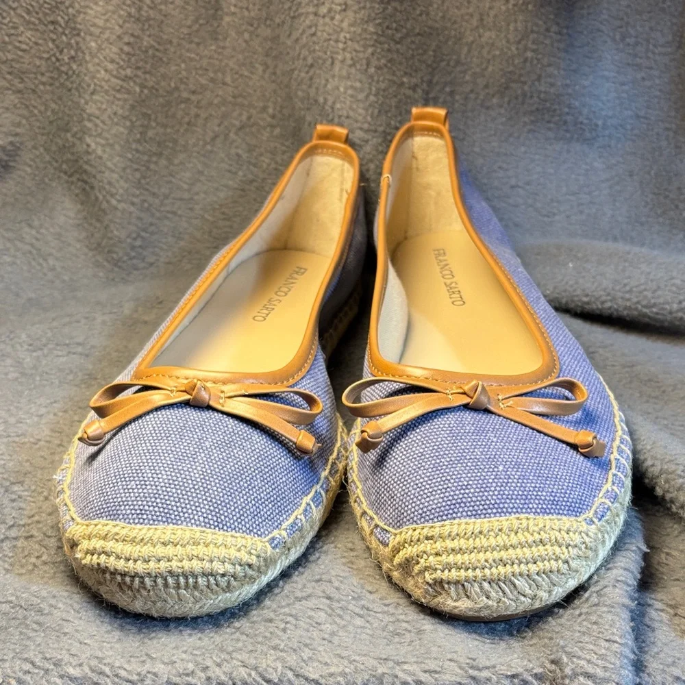 Franco Sarto Blue and Tan Espadrilles